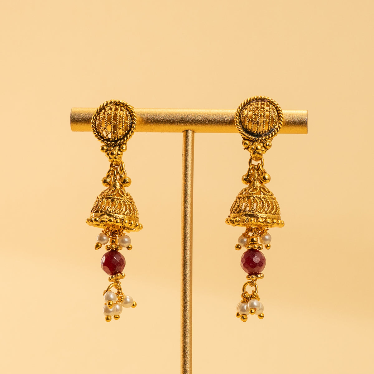 CAMILA PEARL LAYERED GOLD TONED MALA/ NECKPIECE  ML64