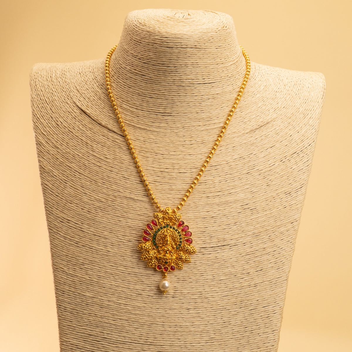 YASHASWINI GOLD TONED TEMPLE  MALA/ NECKPIECE  ML65