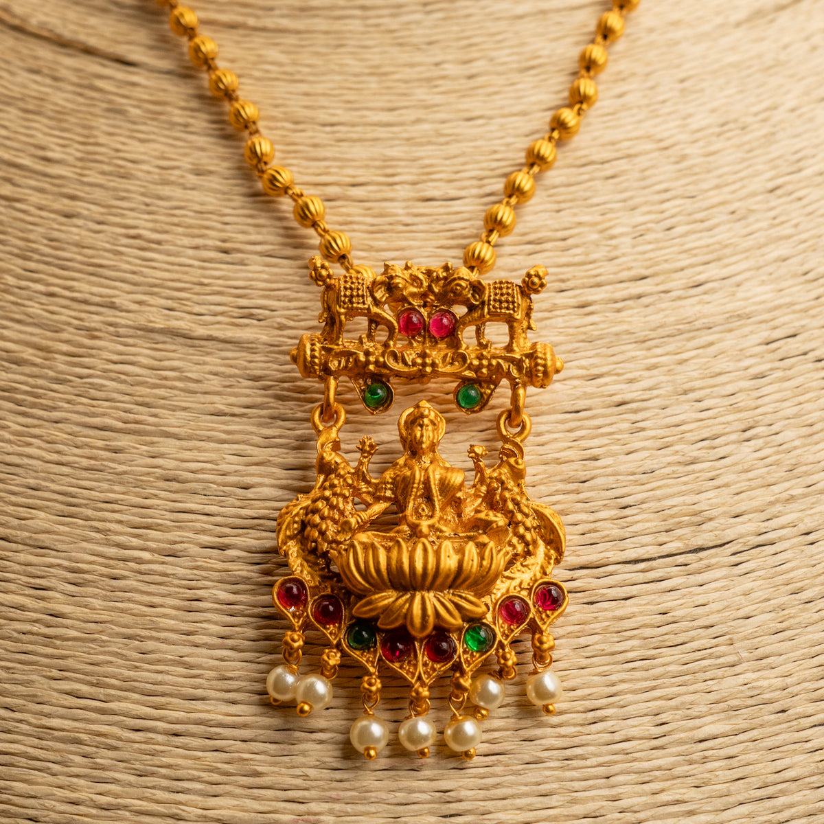 YASHIKA GOLD TONED TEMPLE MALA/ NECKPIECE  ML66