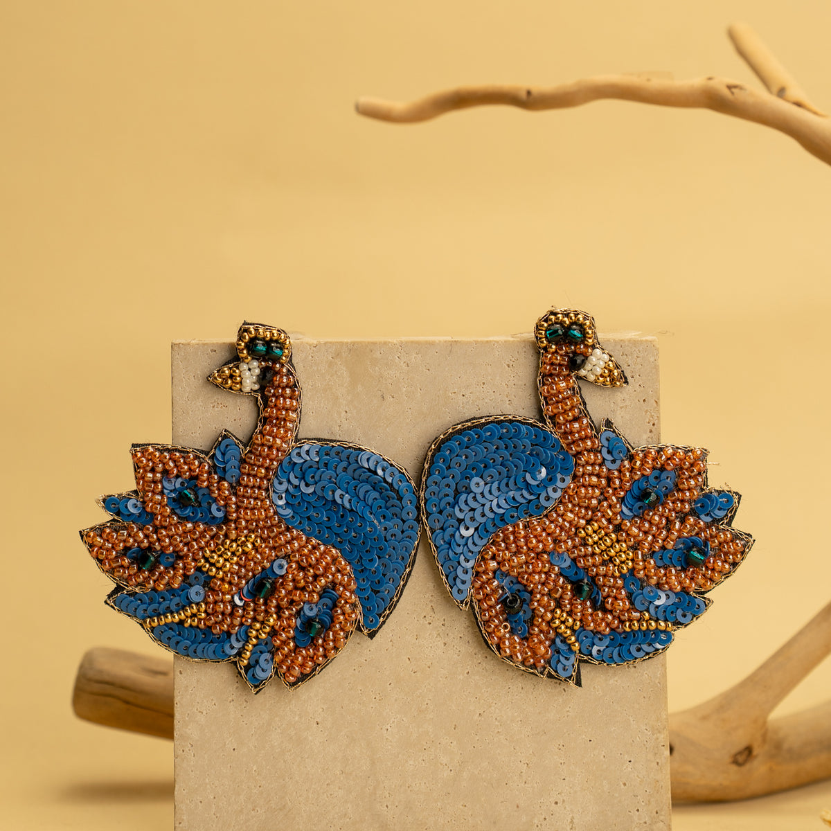 VARSHA FANTASY FABRIC AND BEADS HANDMADE EARRING ER506
