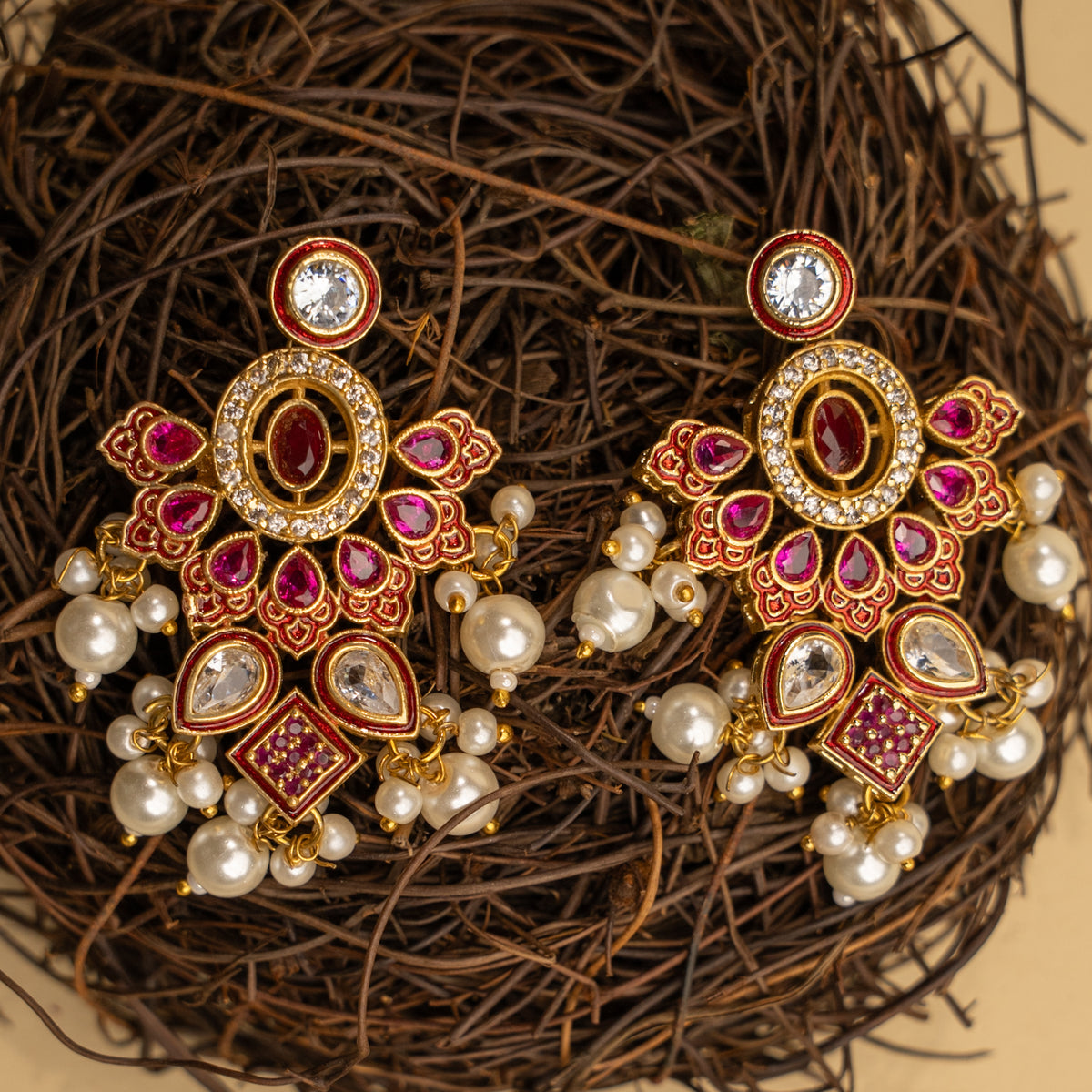 NIRANDHANA BIJOUX PREMIUM AND EXCLUSIVE SEMI HANDMADE CHOKER WITH EARRINGS CH365