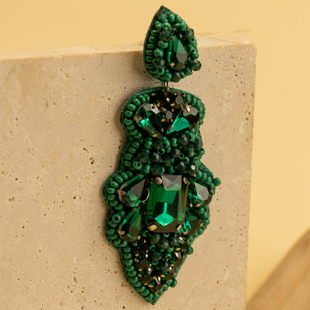 TRON FABRIC AND BEADS HANDMADE EARRING ER482