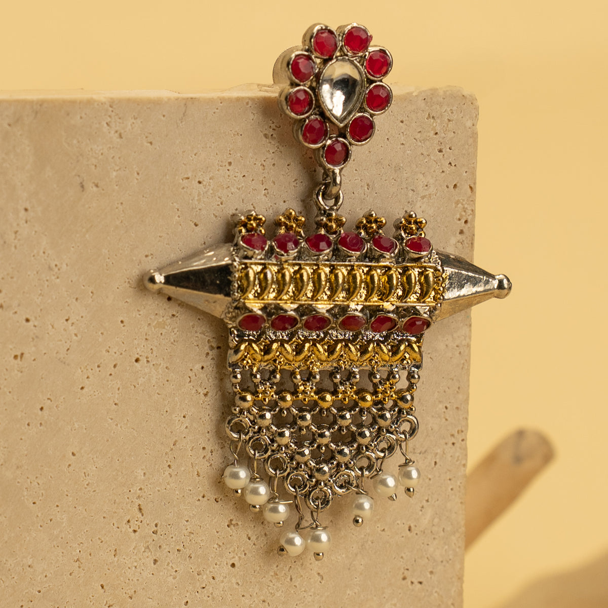 QUINN DUAL TONED ANTIQUE EARRINGS ER415