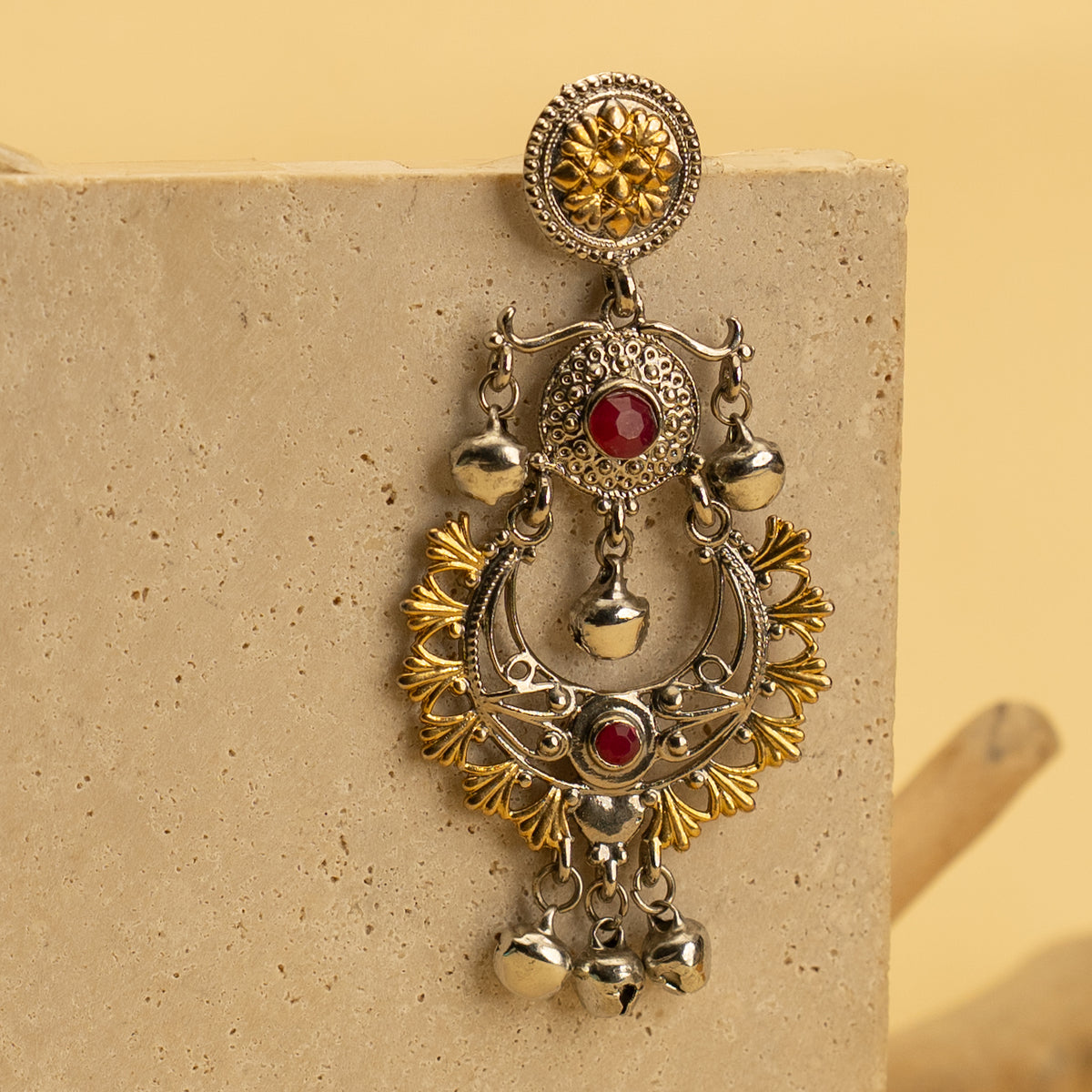 NAOMI DUAL TONED ANTIQUE EARRINGS ER416