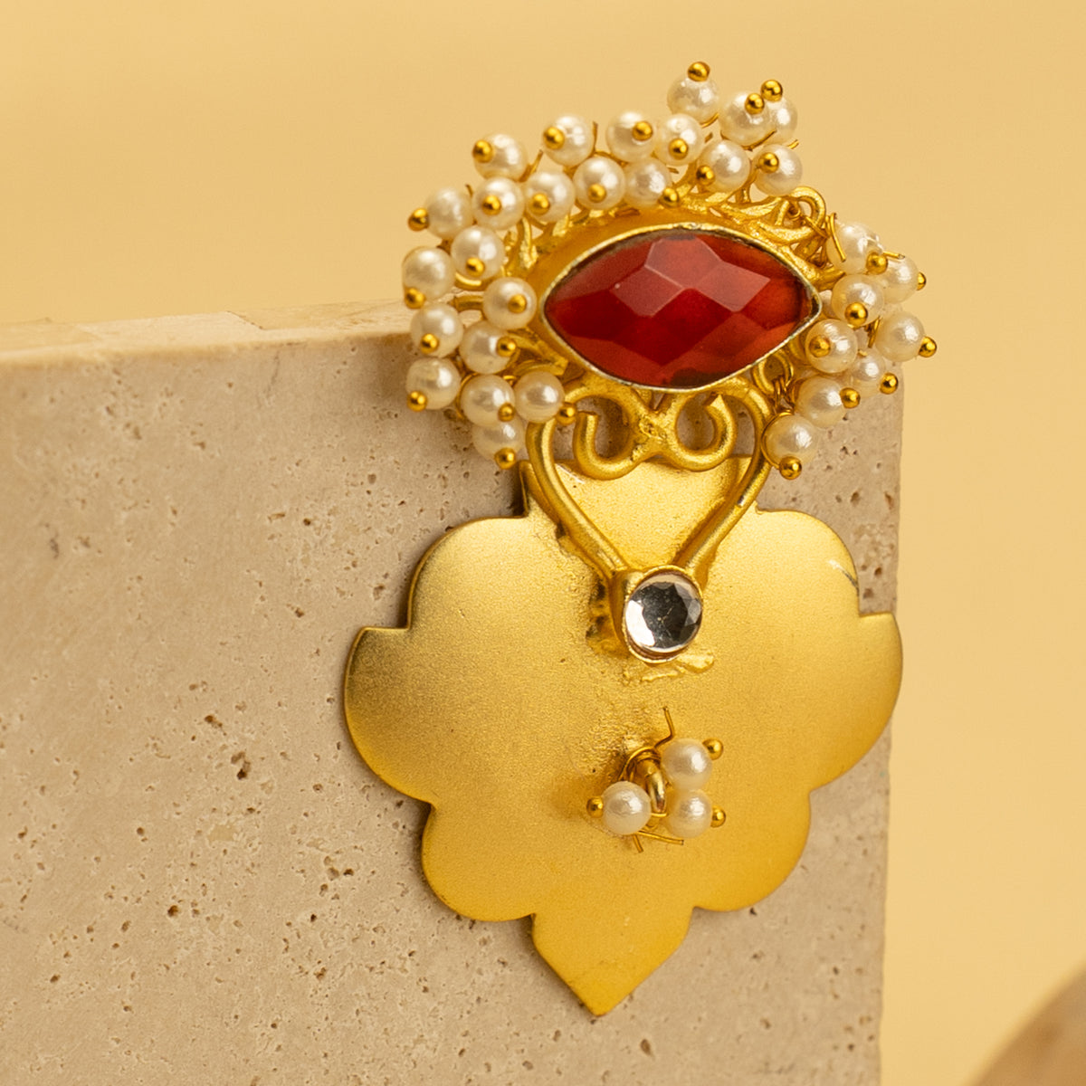 AAHANA RUSTIC AND RAW ANTIQUE FINISH HANDMADE NATURAL STONE EARRINGS ER468