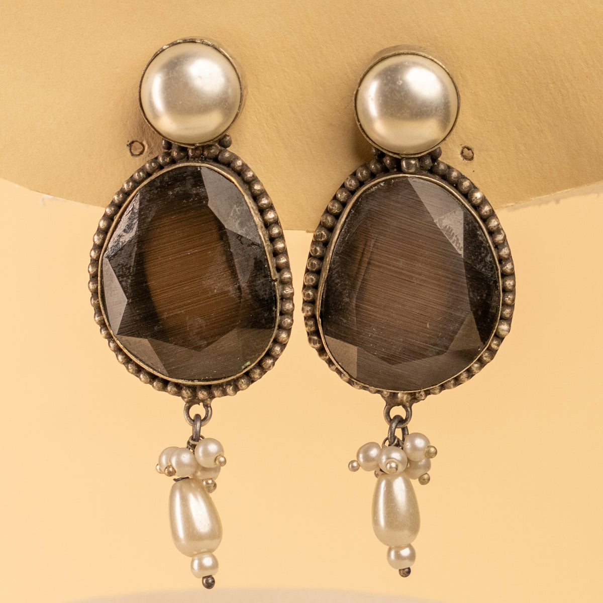 MADISON RAW AND RUSTIC ANTIQUE SEMI HANDMADE CHOKER WITH EARRINGS  CH116