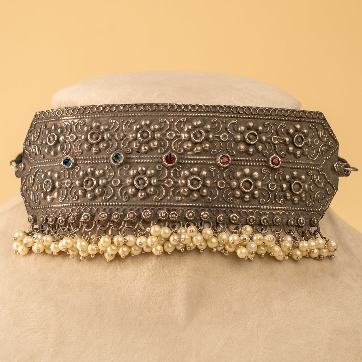 EMILY BLACK POLISH AFGHANI TRIBAL CHOKER CH447