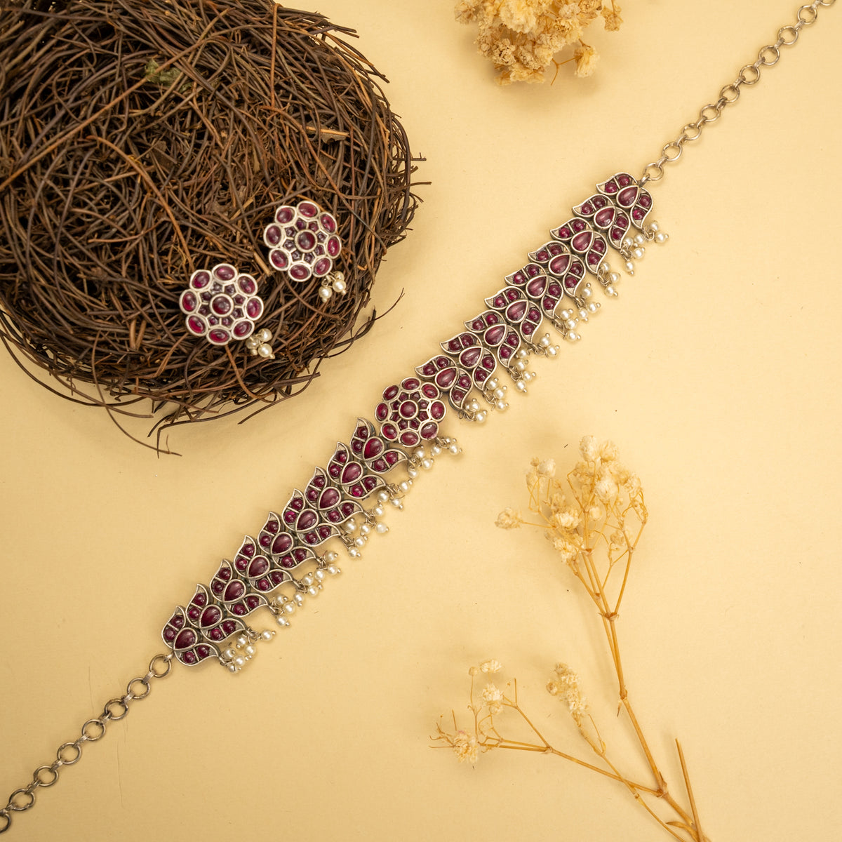 SANDI BIJOUX PREMIUM AND EXCLUSIVE HANDMADE CHOKER WITH EARRINGS CH131