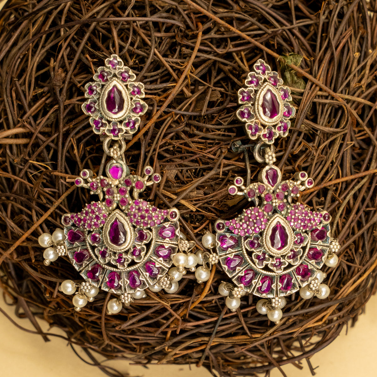 LEAH PREMIUM KEMP STONE HANDMADE RAW FIRE FINISH CHOKER WITH EARRINGS CH128