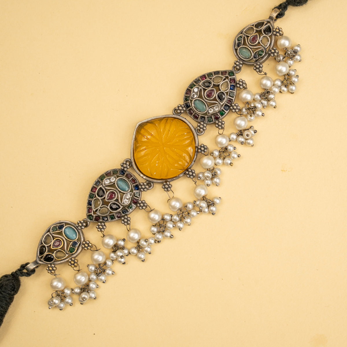 MIRA HANDMADE BIJOUX PREMIUM AND BIJOUX EXCLUSIVE RUSTIC FINISH CHOKER WITH EARRINGS CH527