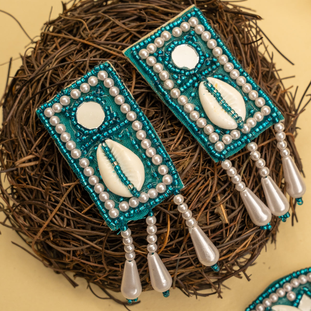 MILLA FABRIC AND BEADS PERFECT FOR HALDI SHELL AFGHANI CHOKER WITH EARRINGS CH467