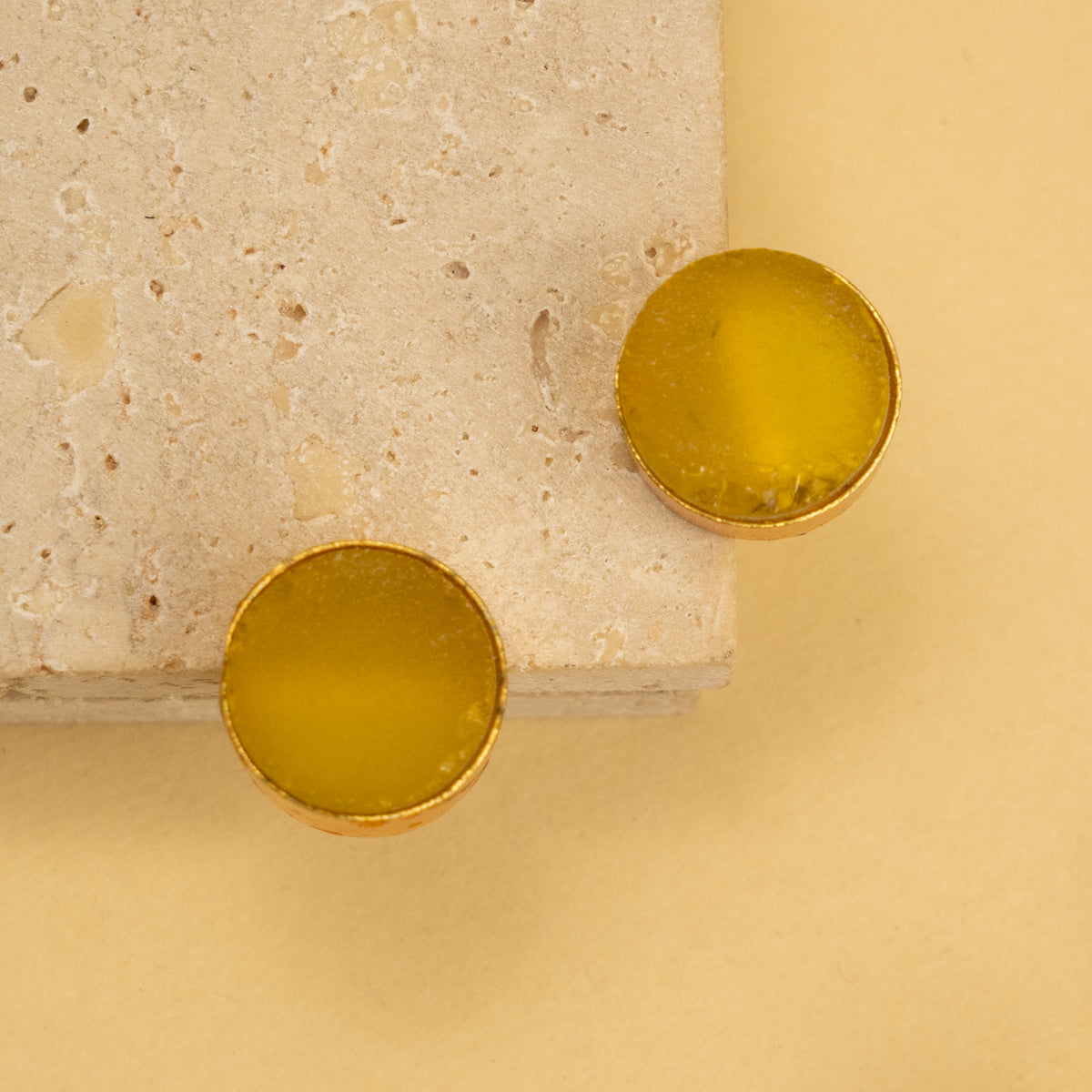 AZARI BIJOUX RAW STONE GOLD TONED HANDMADE CHOKER WITH EARRINGS CH427