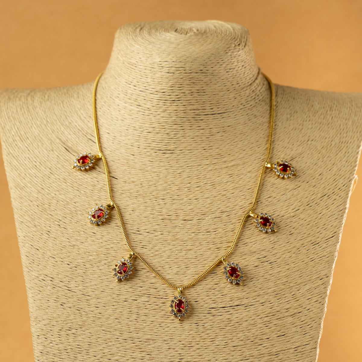 MEGNA SEMI HANDMADE MONALISA AND AD STONES STONES NECKPIECE/NECKLACE EARRINGS NL319