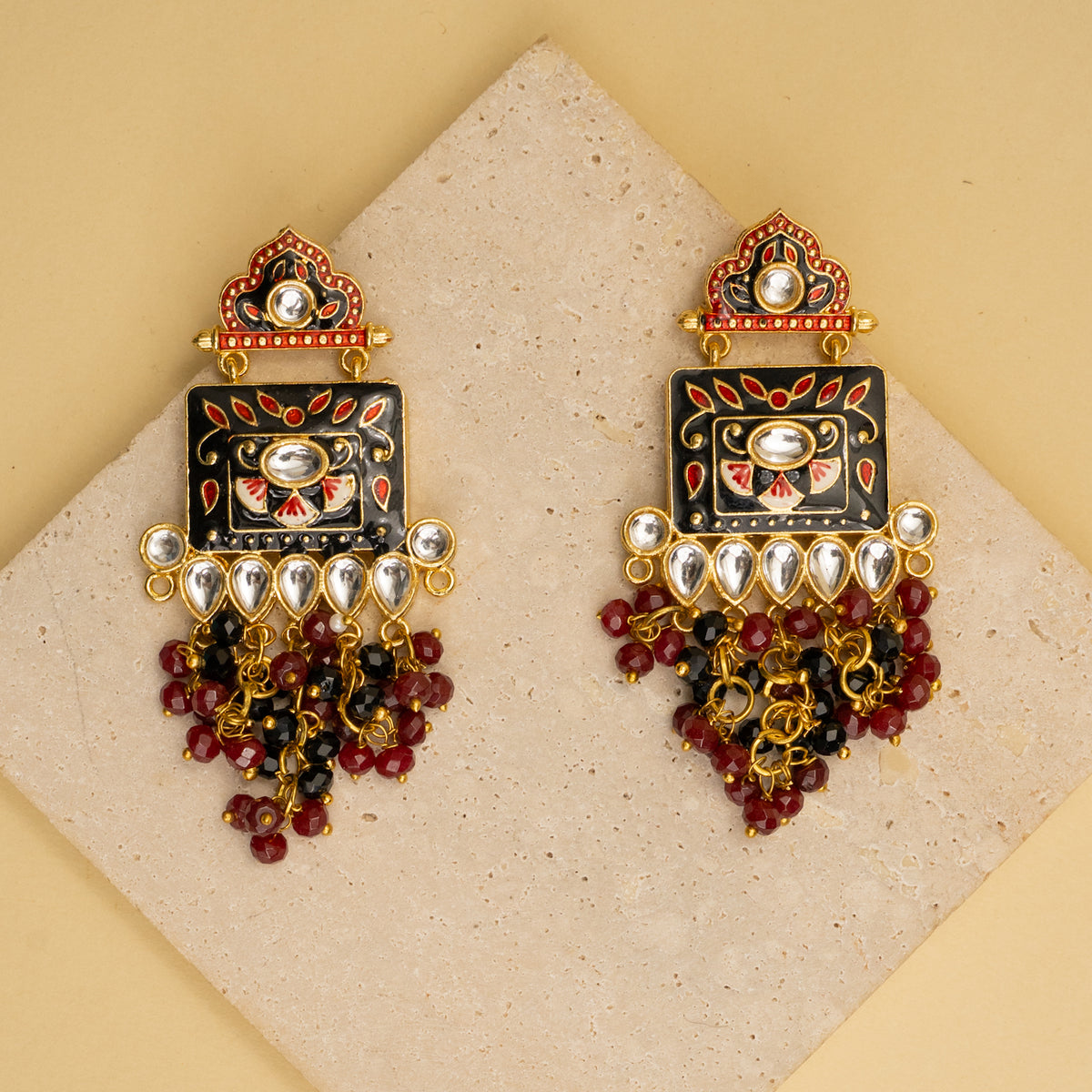 NATALIA BIJOUX PREMIUM AND EXCLUSIVE ONEX BEADS MEENAKARI HANDMADE CHOKER WITH EARRINGS CH213