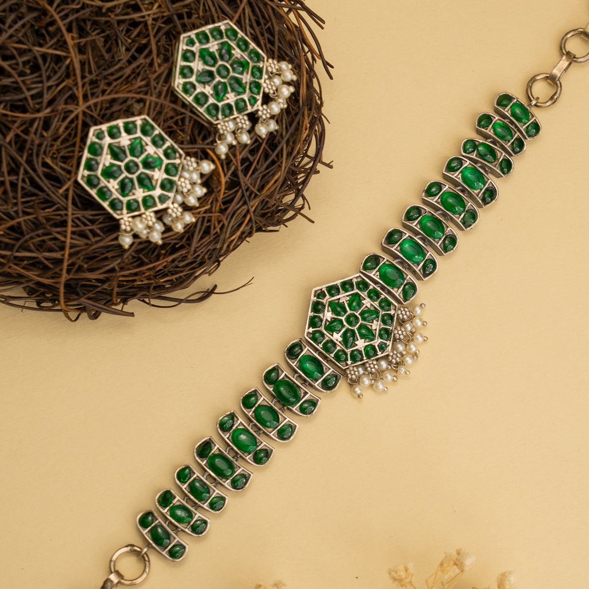 LILLIAN BIJOUX PREMIUM AND EXCLUSIVE HANDMADE CHOKER WITH EARRINGS CH129