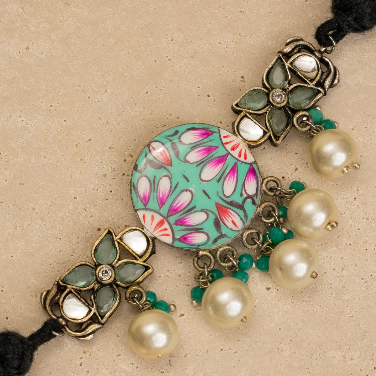 XANTHIA RAW AND RUSTIC SILVER LOOK ALIKE SEMI HANDMADE CHOKER WITH EARRINGS CH330