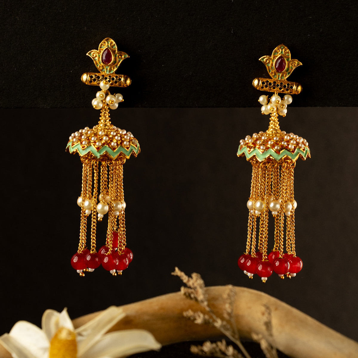 ZOYA GOLD TONED ANTIQUE EARRINGS ER409