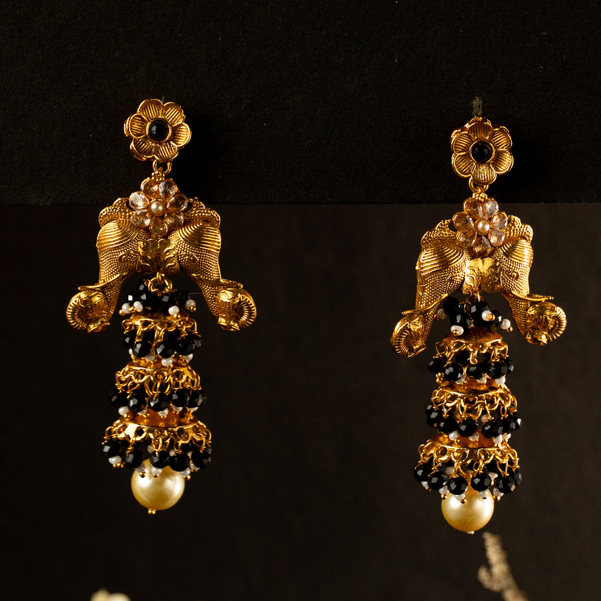 LEAH GOLDTONED ANTIQUE EARRINGS ER410