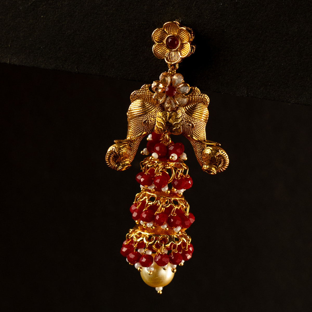 LEAH GOLDTONED ANTIQUE EARRINGS ER410