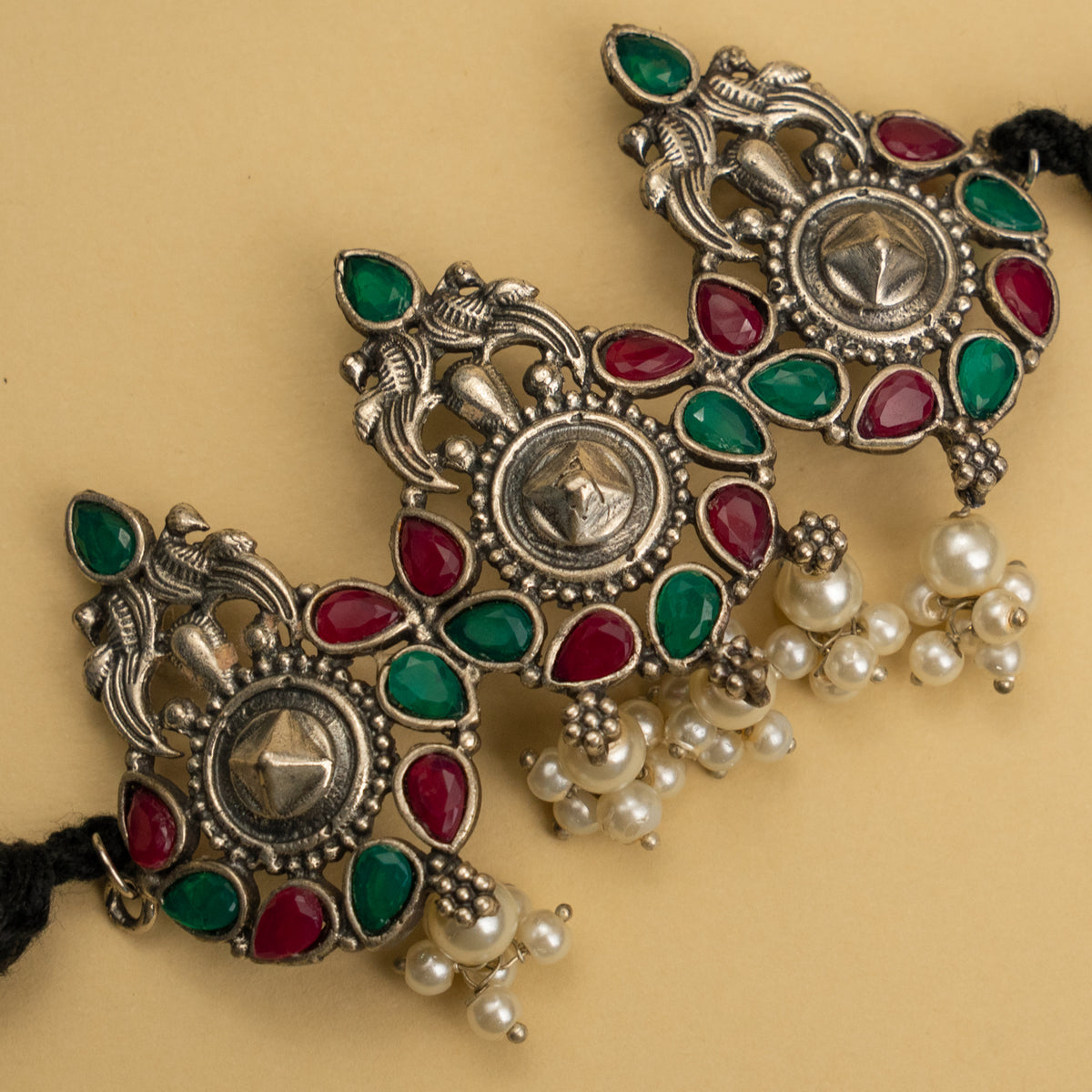 HAZEL BIJOUX RAW AND RUSTIC SEMI HANDMADE CHOKER WITH EARRINGS CH104