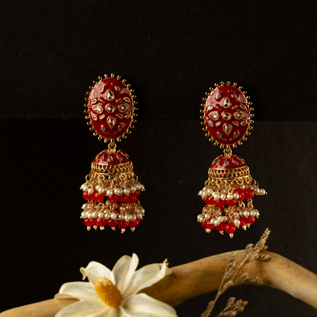 BIYU GOLDTONED ANTIQUE EARRINGS ER413