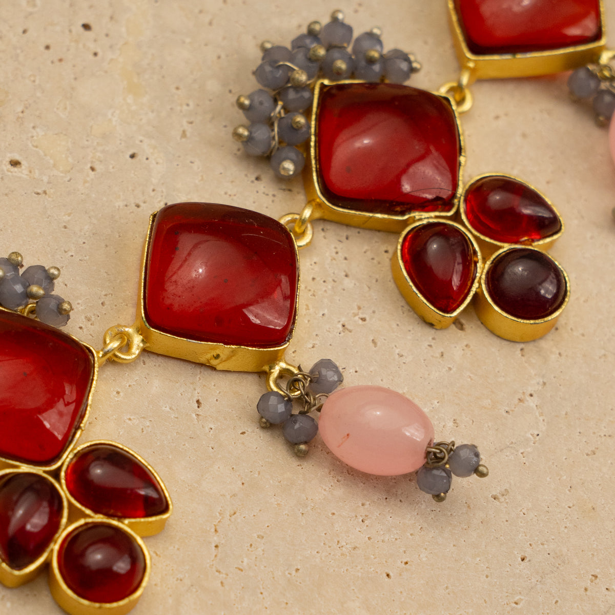 WILLOW BIJOUX HANDMADE MONALISA MINIMALIST CHOKER WITH EARRINGS CH49