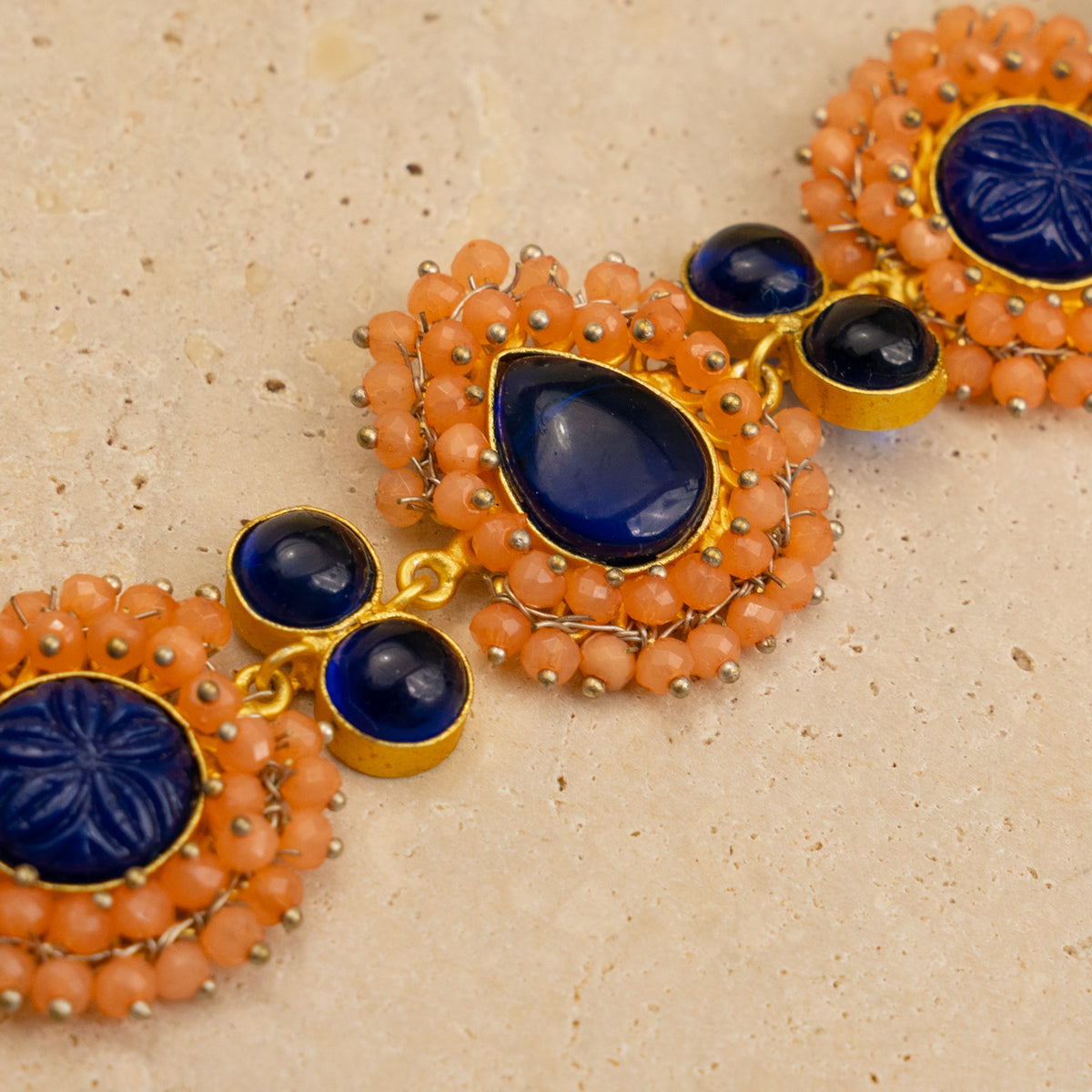 RUBY BIJOUX HANDMADE MONALISA MINIMALIST CHOKER WITH EARRINGS CH48