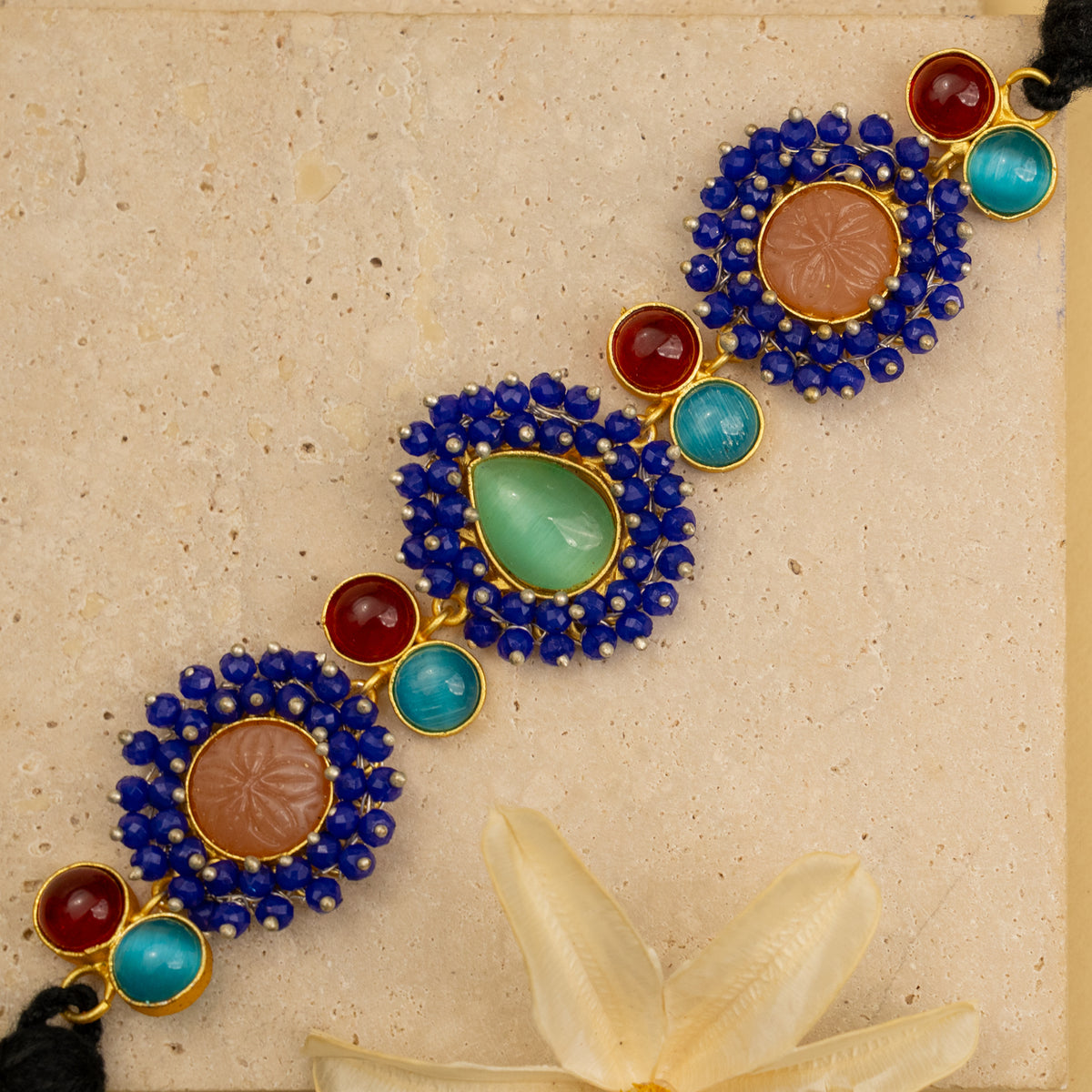 RUBY BIJOUX HANDMADE MONALISA MINIMALIST CHOKER WITH EARRINGS CH48