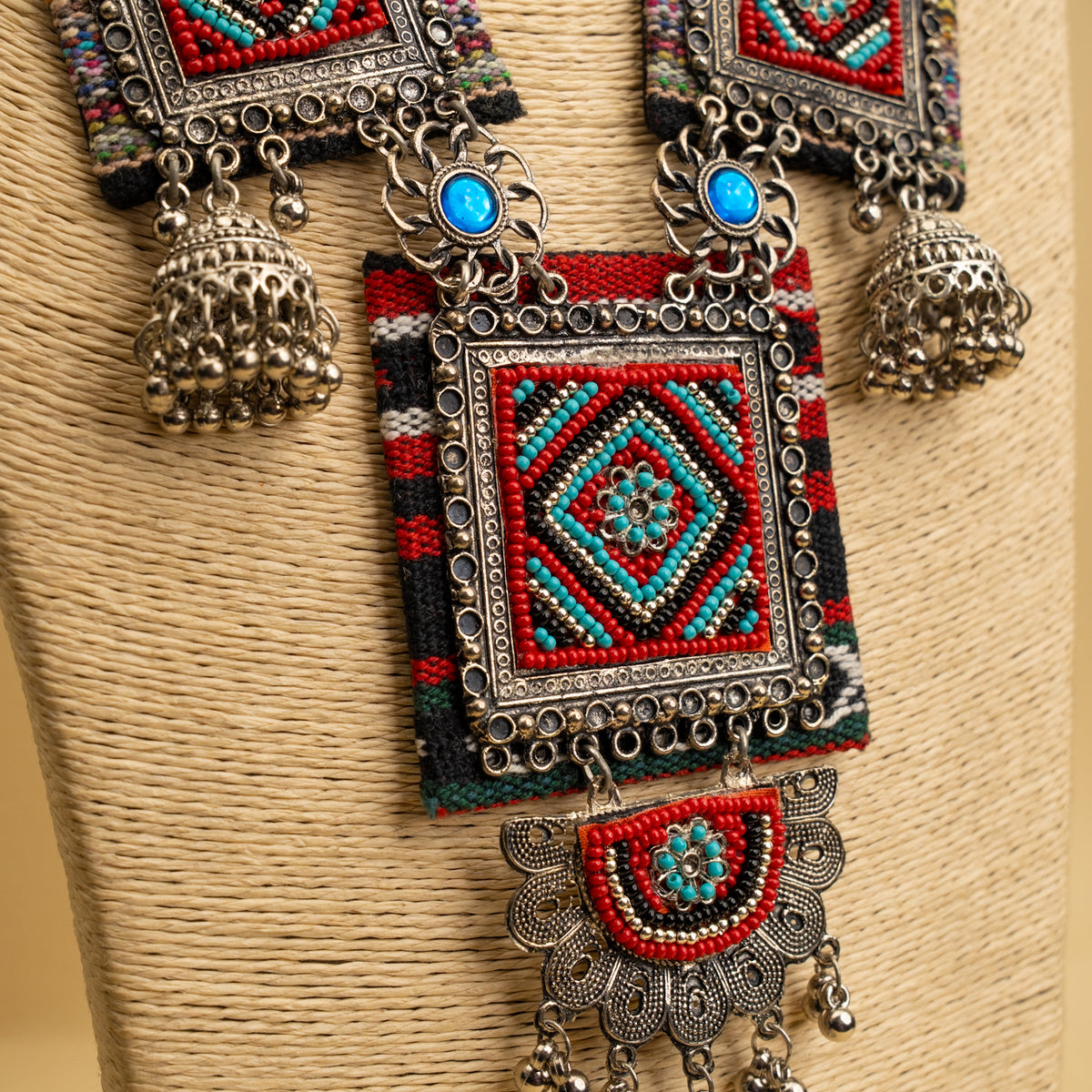 THOENIX FABRIC AND BEADS HANDMADE AND HANDSTICHED MALA/ NECKPIECE ML130