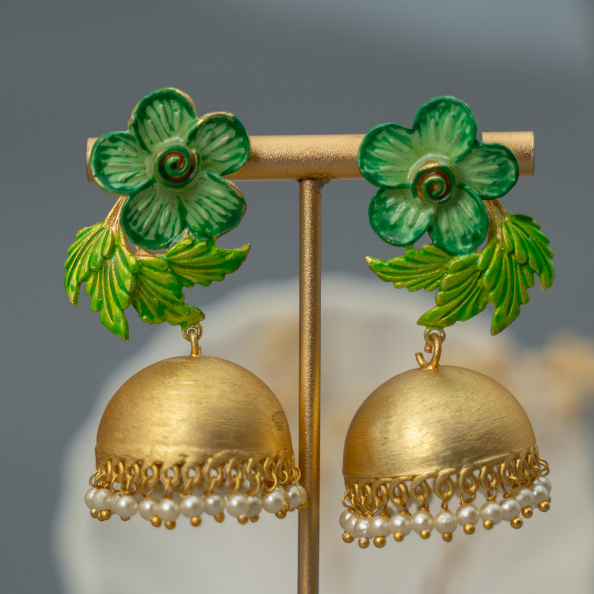 NIRANA CLASSY HANDMADE AND HANDPAINTED  JHUMKA ER109