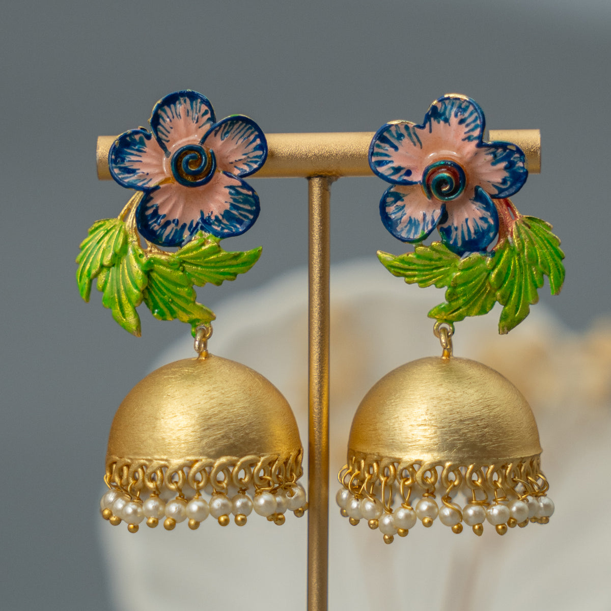 NIRANA CLASSY HANDMADE AND HANDPAINTED  JHUMKA ER109