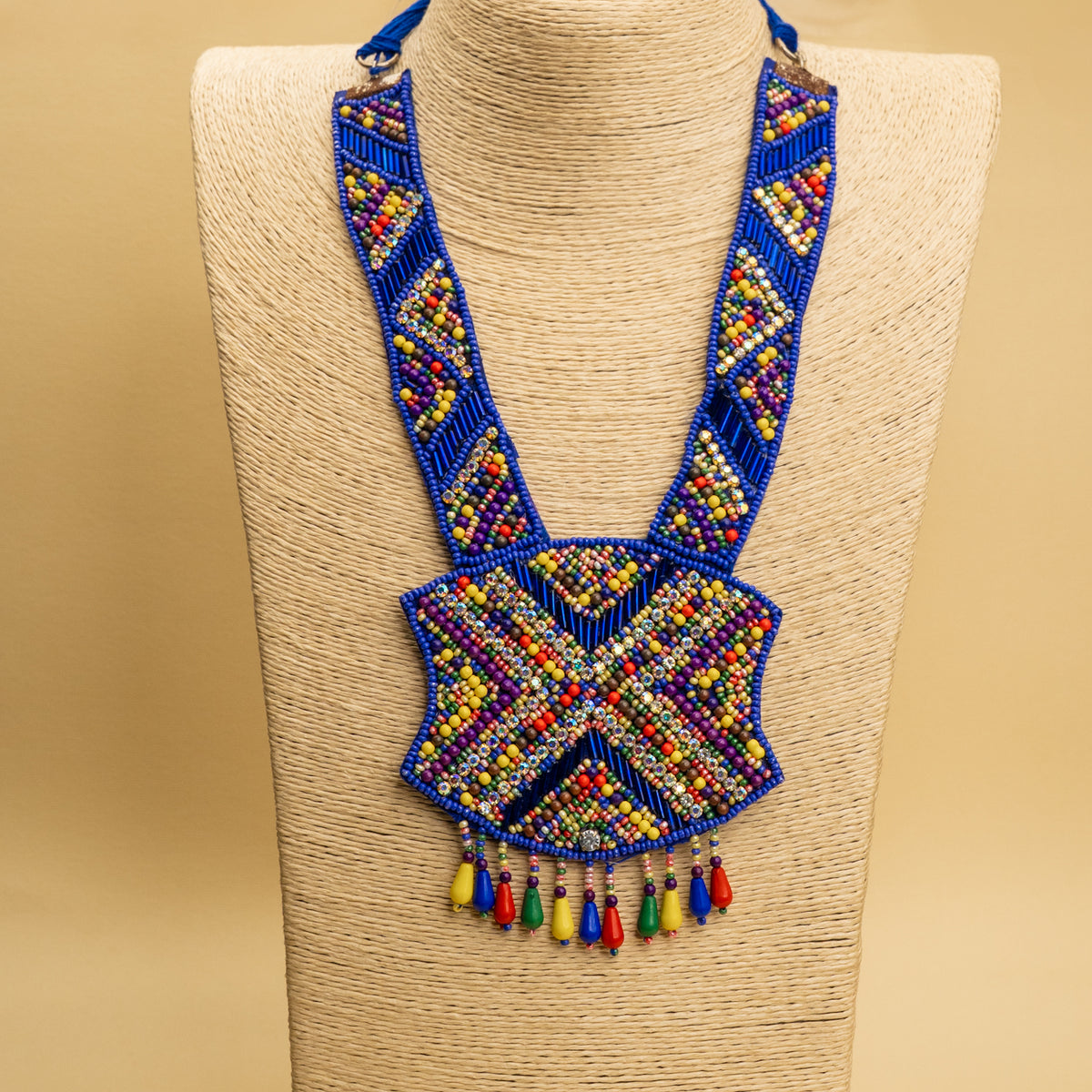 SOPHIA FABRIC AND BEADS HANDMADE AND HANDSTICHED MALA/ NECKPIECE ML139