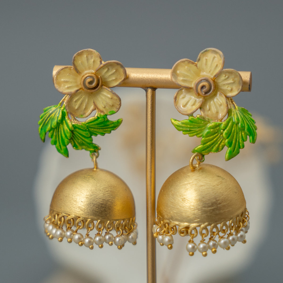 NIRANA CLASSY HANDMADE AND HANDPAINTED  JHUMKA ER109