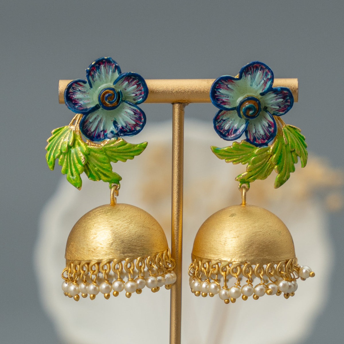 NIRANA CLASSY HANDMADE AND HANDPAINTED  JHUMKA ER109