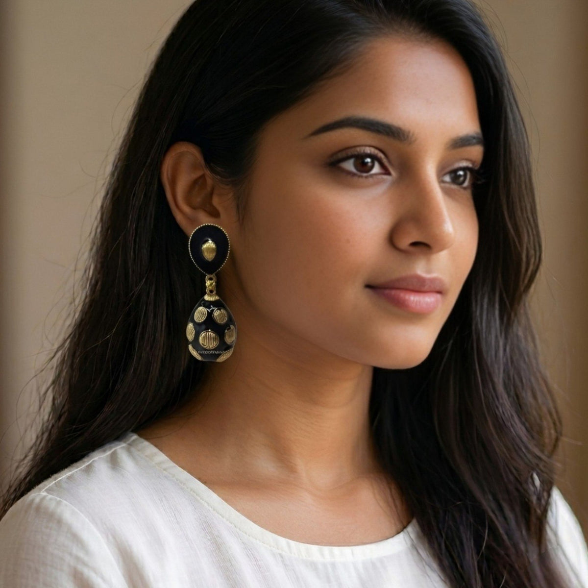 EMILIA DUAL-TONE ENAMEL EARRINGS ER826