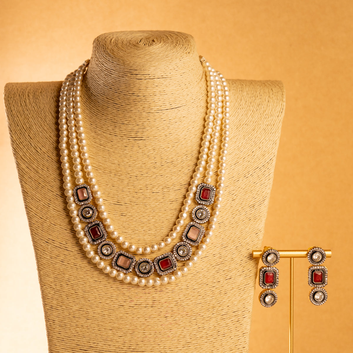 PRITHAM SPLENDOUR CLASSIC LAYERED VICTORIAN HANDMADE NECKLACE NL37