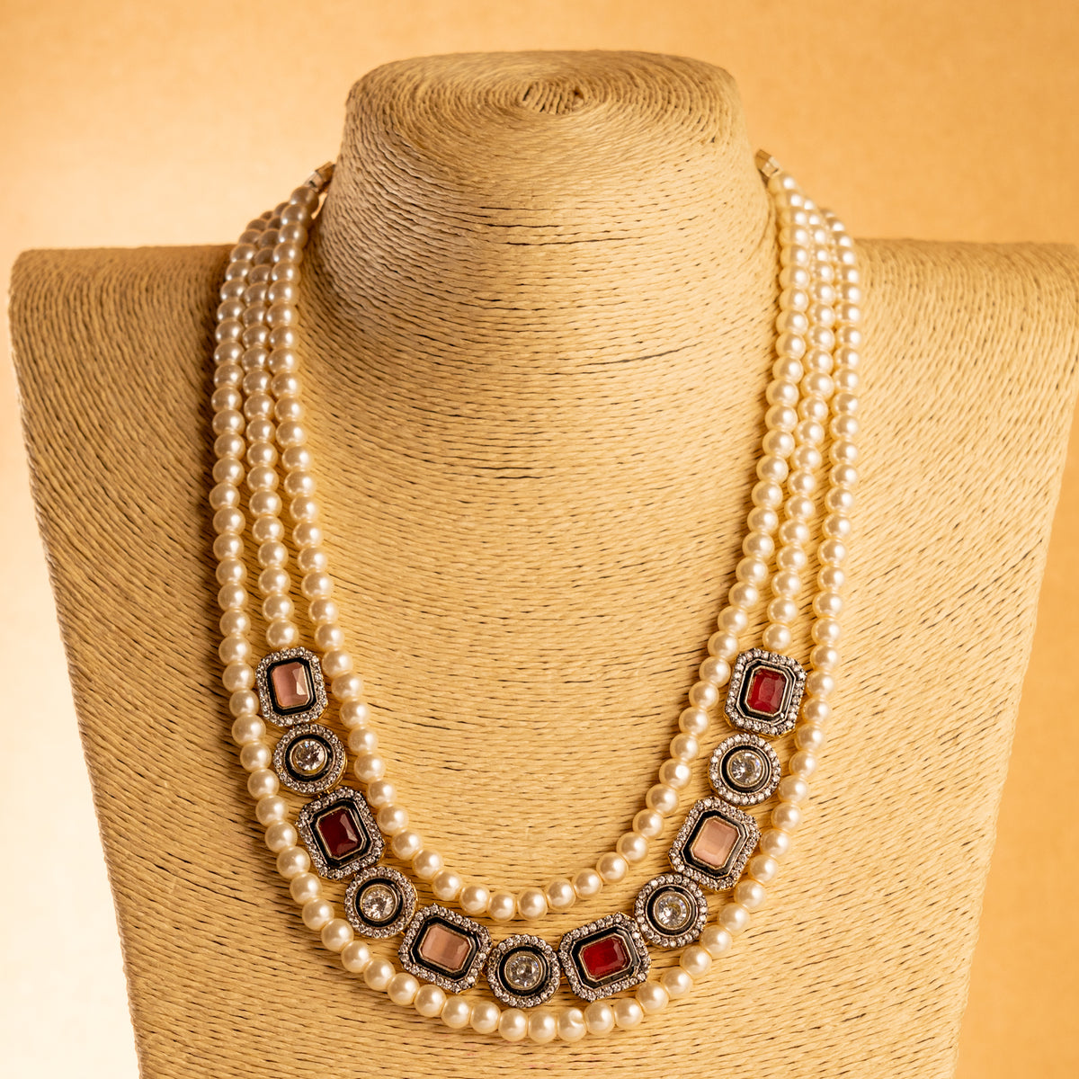 PRITHAM SPLENDOUR CLASSIC LAYERED VICTORIAN HANDMADE NECKLACE NL37