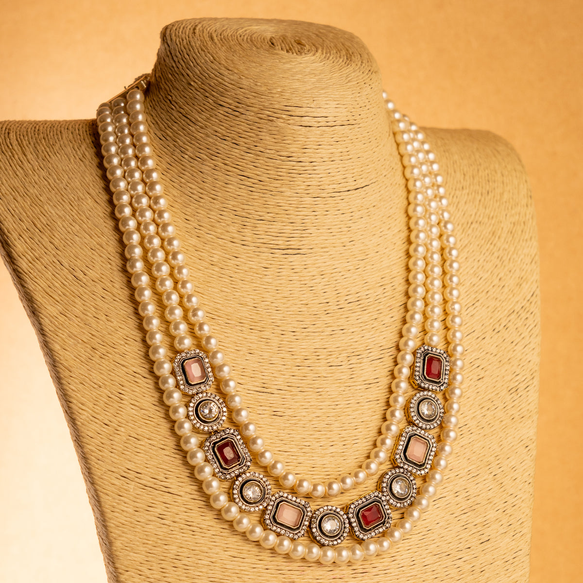 PRITHAM SPLENDOUR CLASSIC LAYERED VICTORIAN HANDMADE NECKLACE NL37