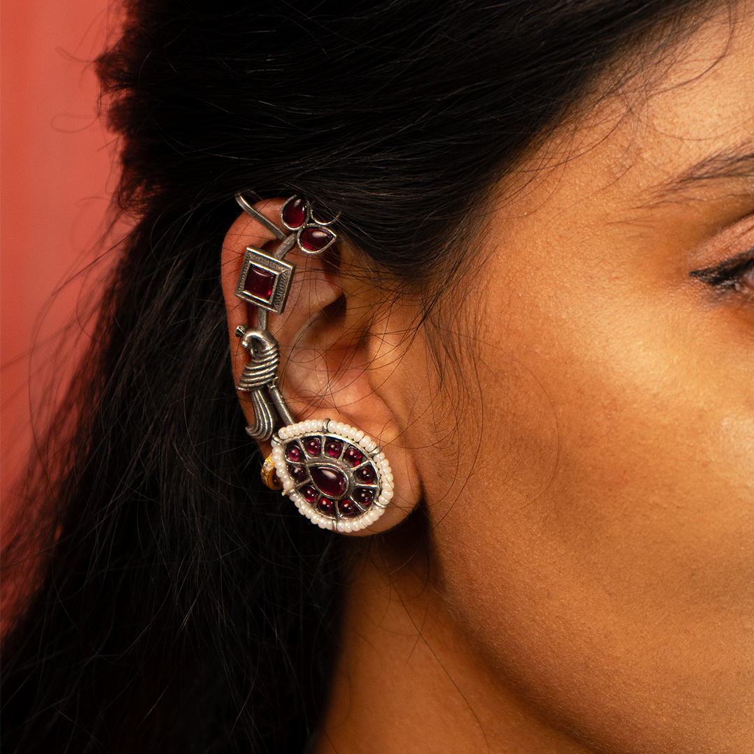 HARSHA ANTIQUE EAR CUFF/EARRINGS EA25