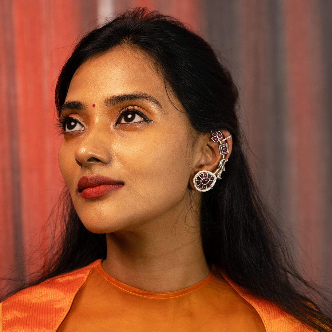 HARSHA ANTIQUE EAR CUFF/EARRINGS EA25