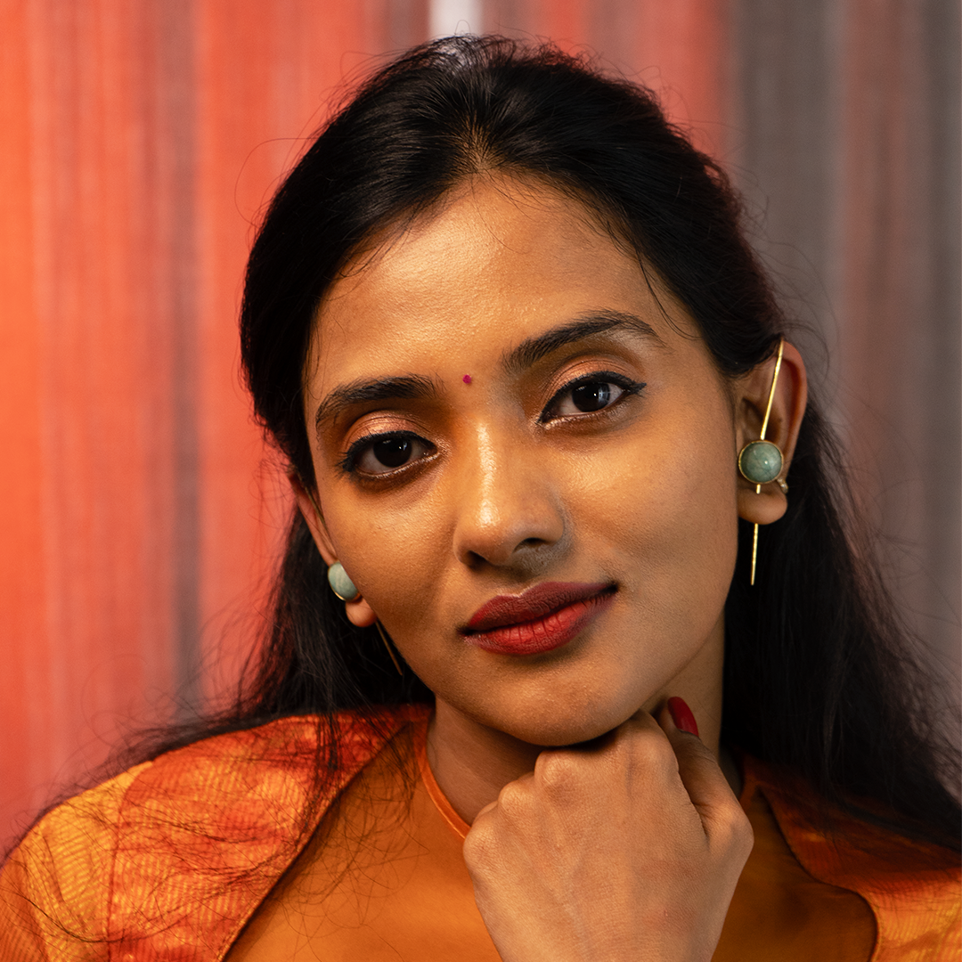 LUCY GOLD TONED RAW STONE HANDMADE EAR CUFF/EARRINGS EA27