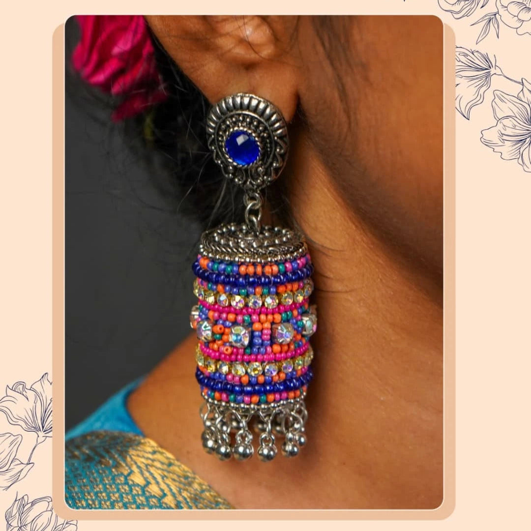 FARAH METAL AND BEADS HANDMADE JHUMKAS ER532