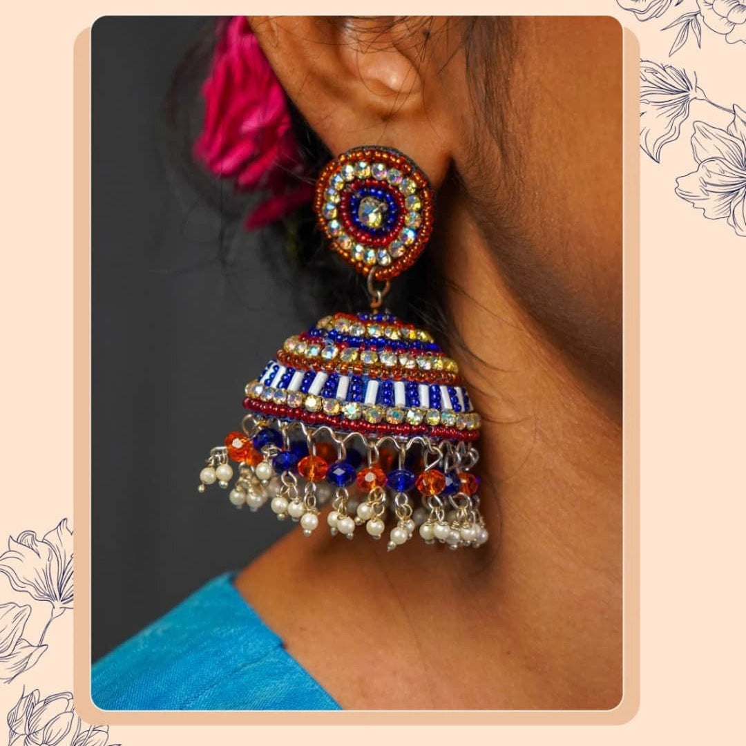 SORAYAH METAL AND BEADS HANDMADE JHUMKAS ER533
