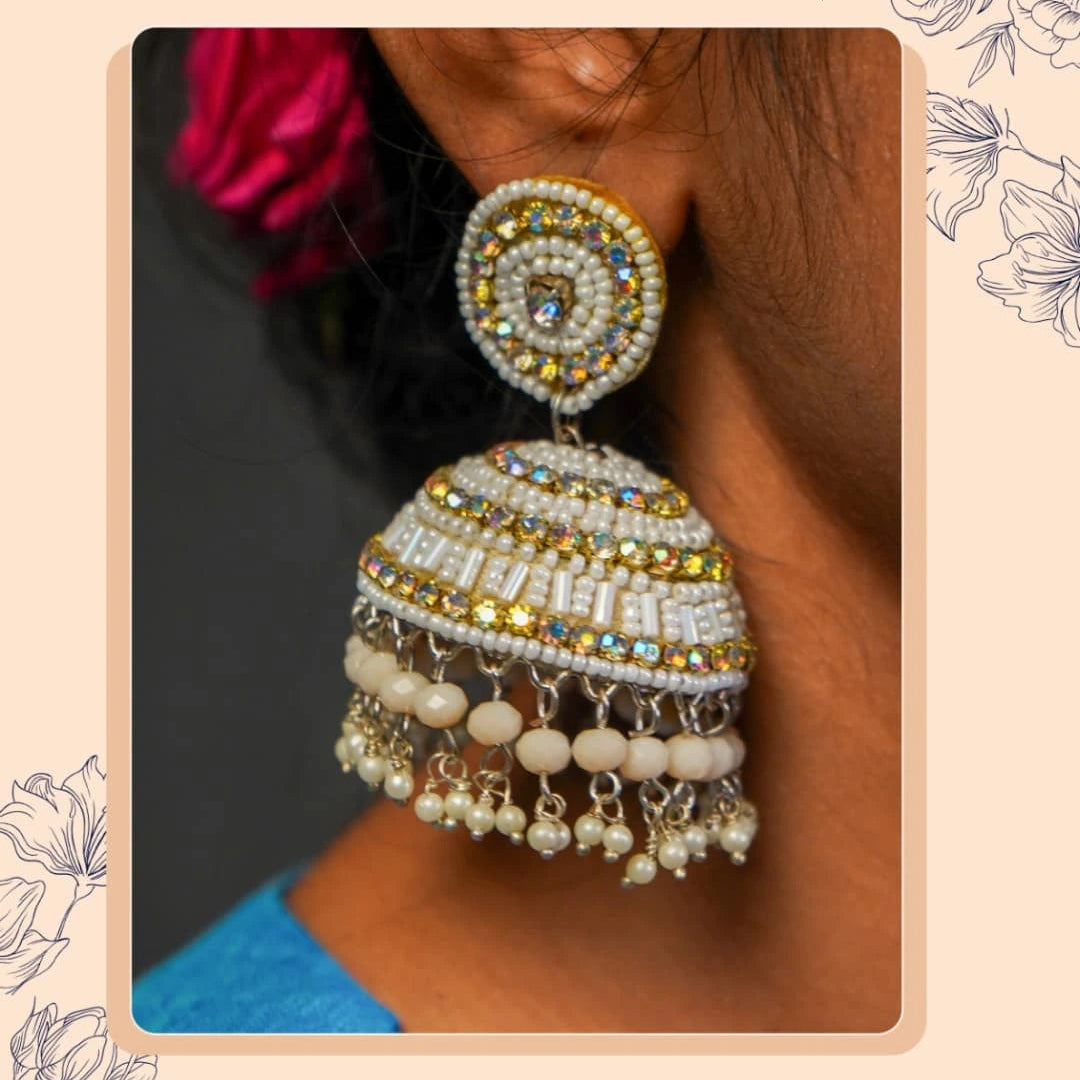 SORAYAH METAL AND BEADS HANDMADE JHUMKAS ER533