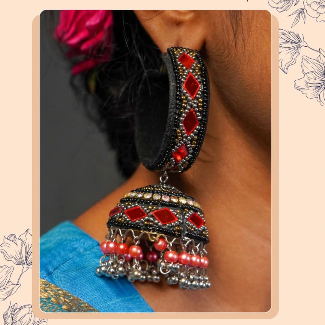 SHABNAM METAL AND BEADS HANDMADE JHUMKAS ER534