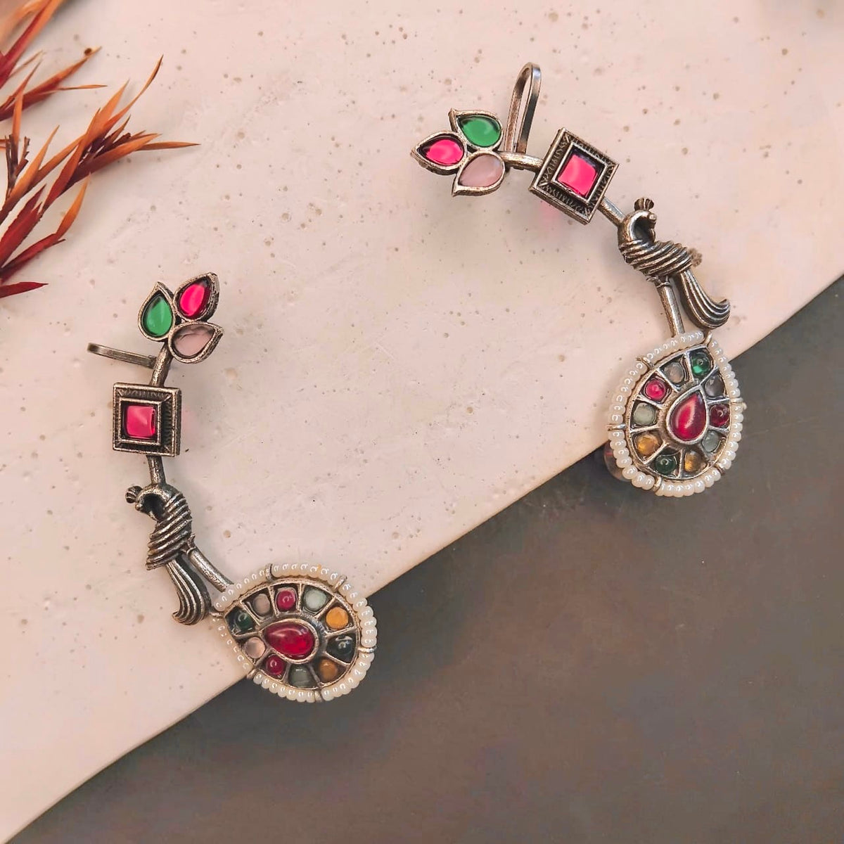 HARSHA ANTIQUE EAR CUFF/EARRINGS EA25