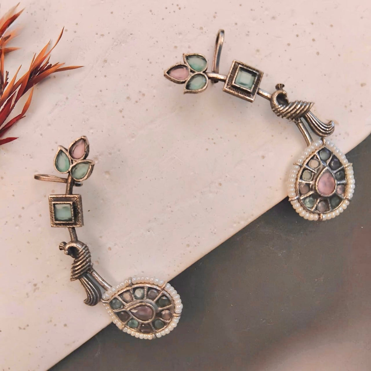 HARSHA ANTIQUE EAR CUFF/EARRINGS EA25