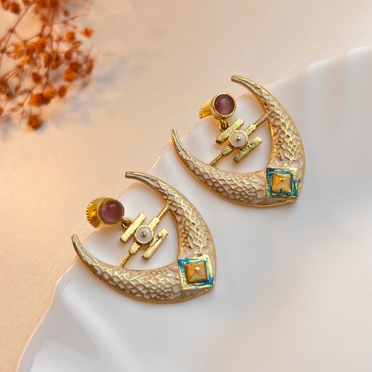 NIROSHA SEMI HANDMADE ANTIQUE EARRING/ DANGLER ER312