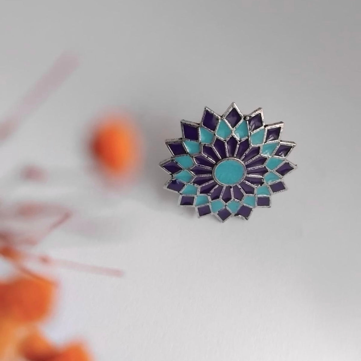 VARSHINI OXIDIZED ENAMEL FINISH RING R102