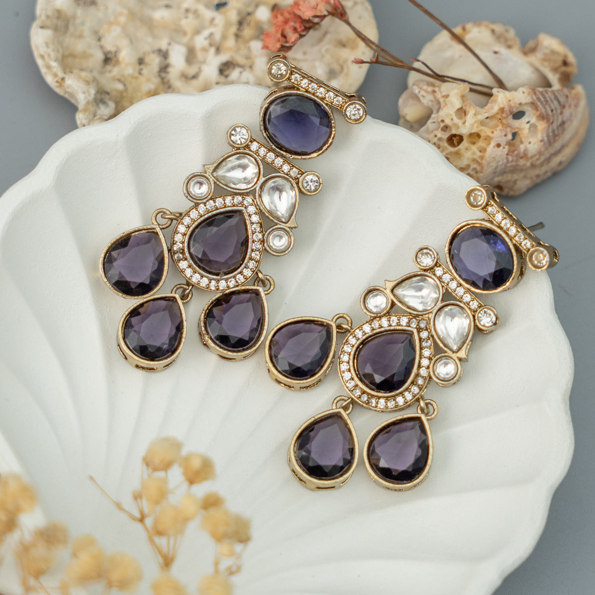 NOHA VISUAL PREMIUM SEMI HANDMADE VICTORIAN EARRINGS/DANGLER ER919